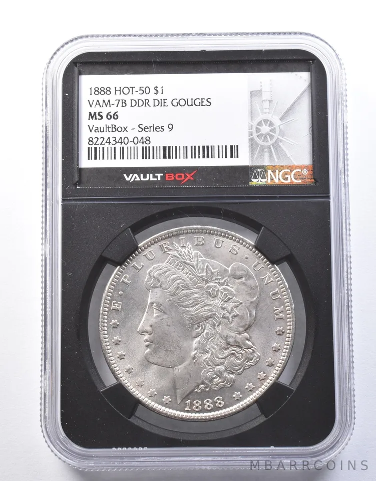 1888 Morgan Silver Dollar VAM-7B DDR Die Gouges VaultBox Series 9 MS66 NGC *9327