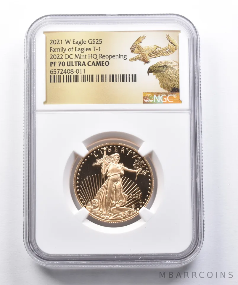PF70 2021-W $25 American Gold Eagle T-1 2022 DC Mint HQ NGC *4254
