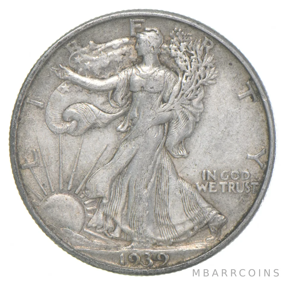 1939-D XF Walking Liberty Half Dollar 90% Silver