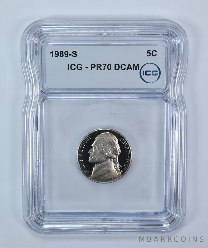 1989-S Jefferson Nickel PR70 DCAM ICG