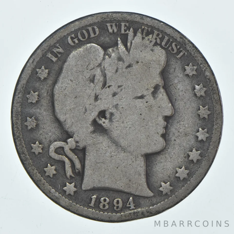 1894-O Barber Half Dollar Average Circ 90% Silver