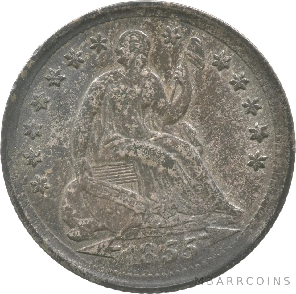 1855 Seated Liberty Half Dime Arrows *2402