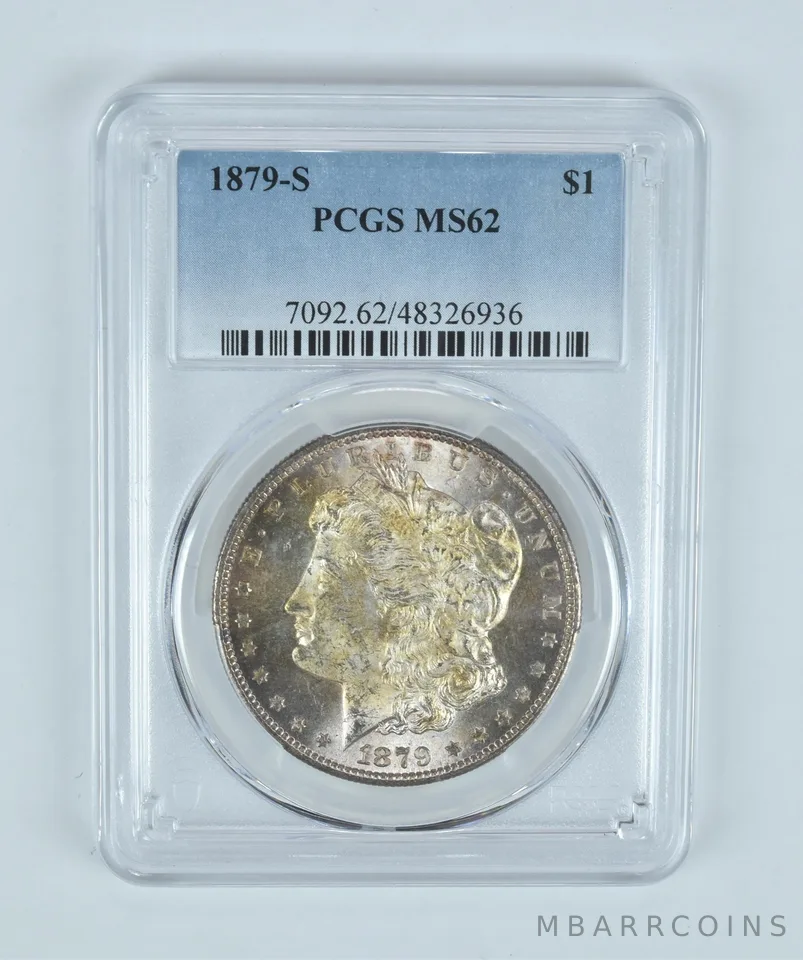 MS62 1879-S Morgan Silver Dollar PCGS Beautifully Toned *2110
