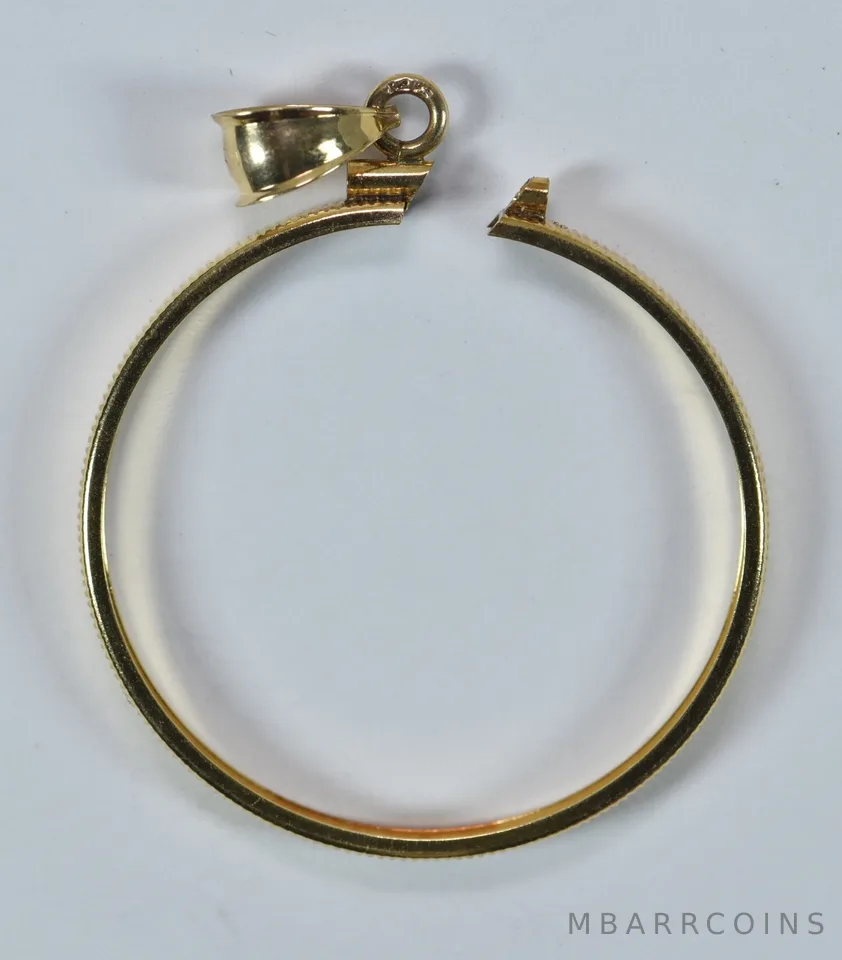 14k Gold Coin Bezel 32.6mm 2.6g Eagle 1 Oz Krugerrand *9523