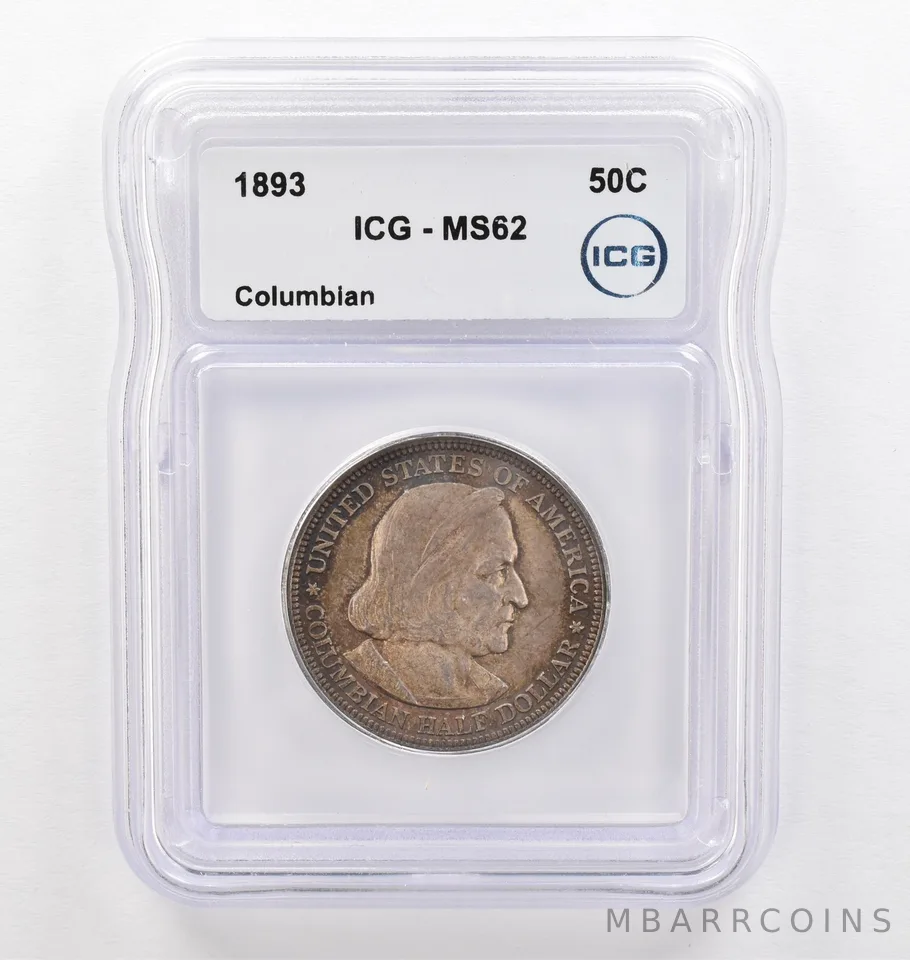 1893 Columbian Exposition Half Dollar MS62 ICG Beautiful Tone *0242