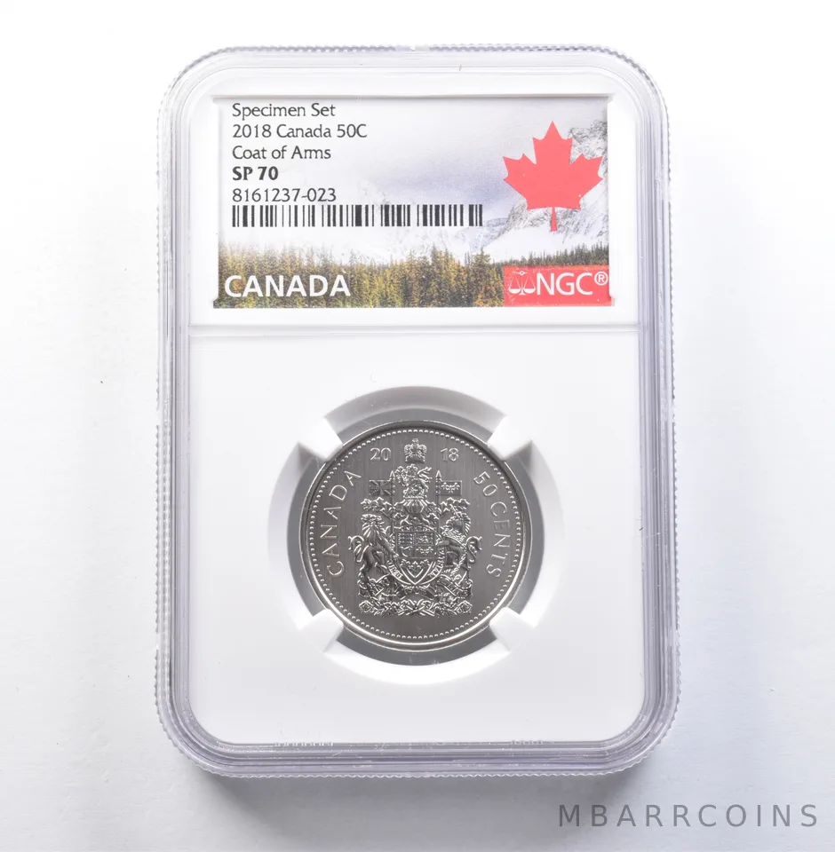 2018 Canada 50 Cents Specimen Set Coat Of Arms SP70 NGC *5992