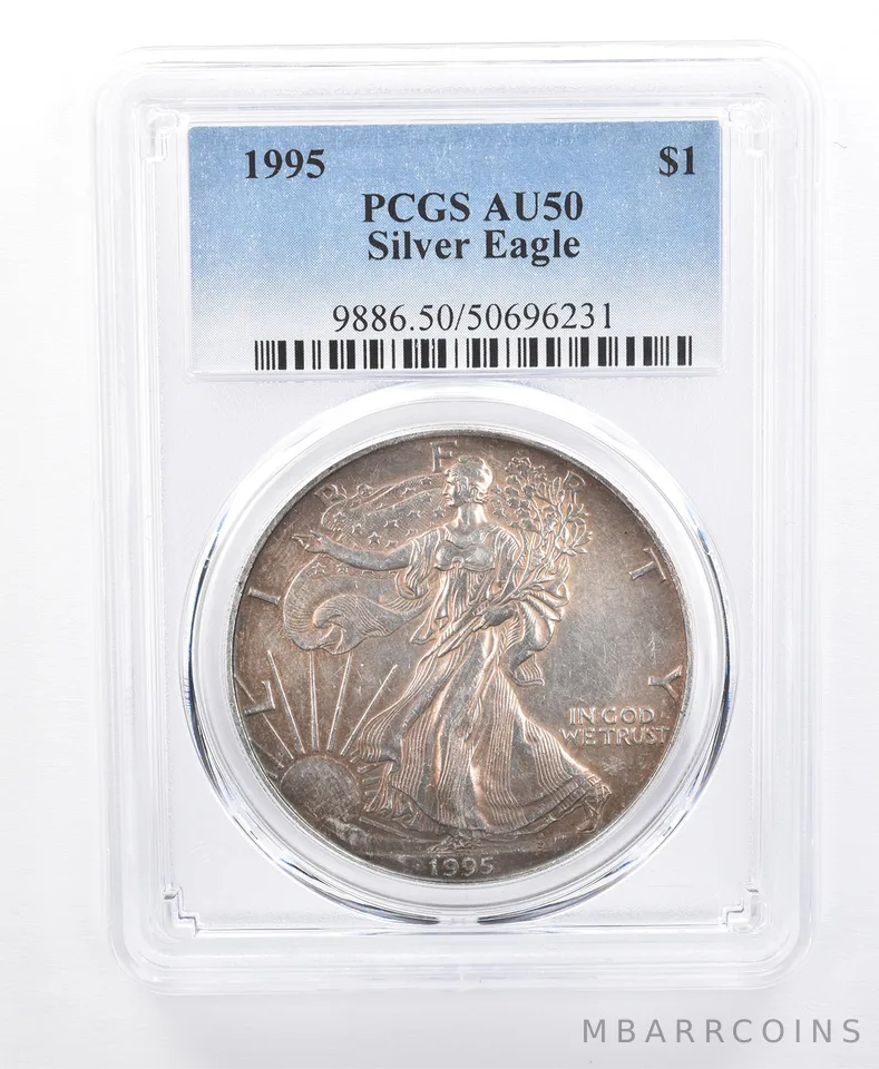 1995 American Silver Eagle AU50 PCGS *8659