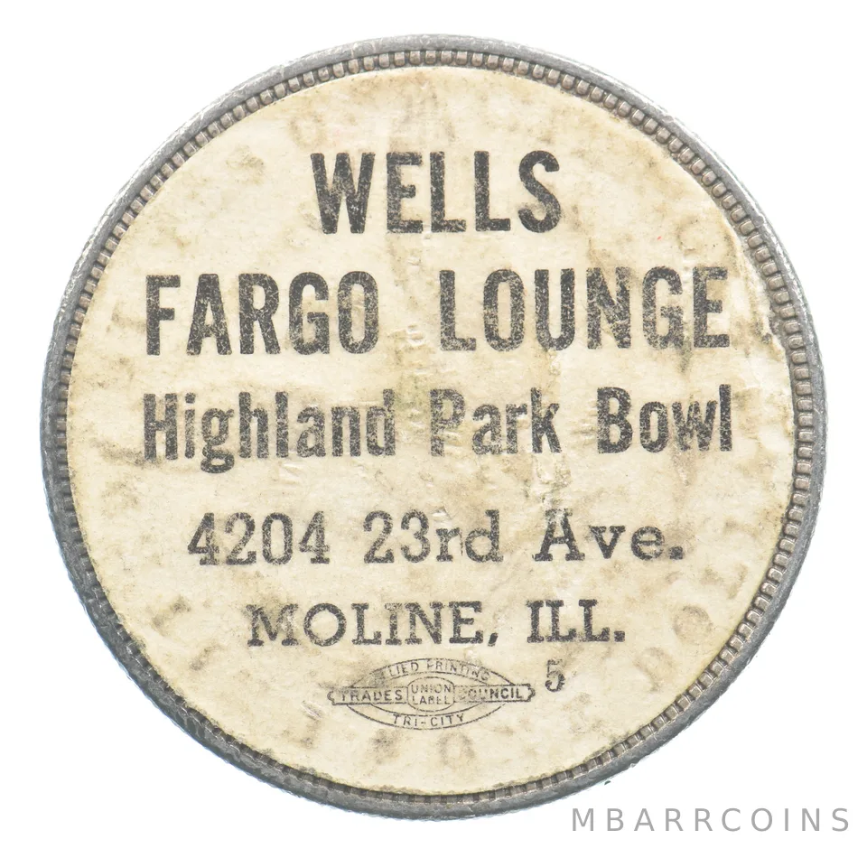 1896 Morgan Silver Dollar Wells Fargo Lounge *9149