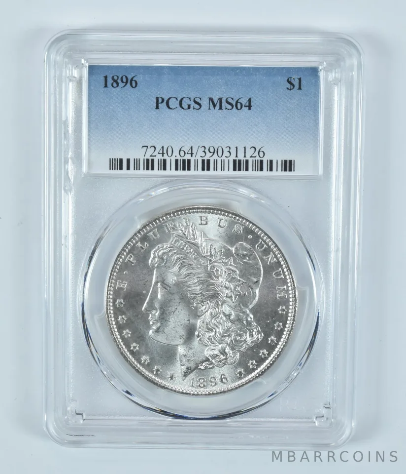 1896 Morgan Silver Dollar MS64 PCGS Blue Label
