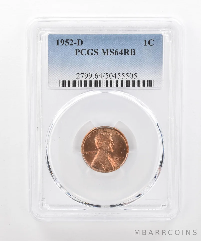 1952-D Lincoln Wheat Cent MS64 RB PCGS Beautiful Tone *3004