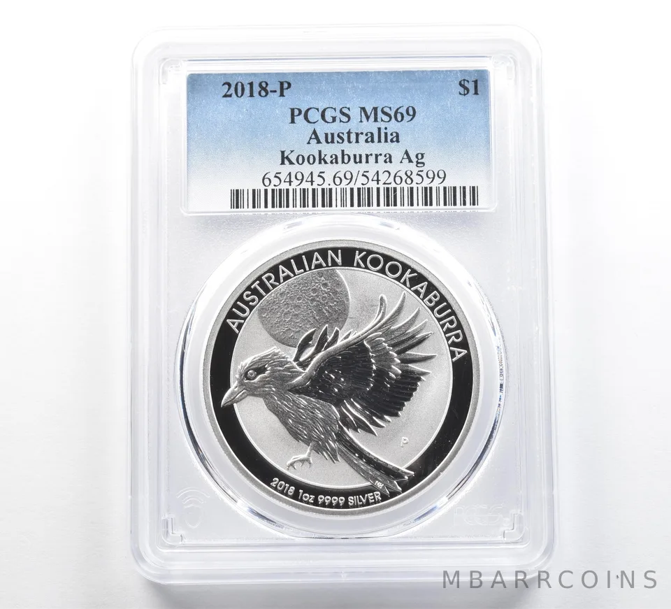 2018 P Australia 1 Dollar Silver Kookaburra MS69 PCGS Blue Label