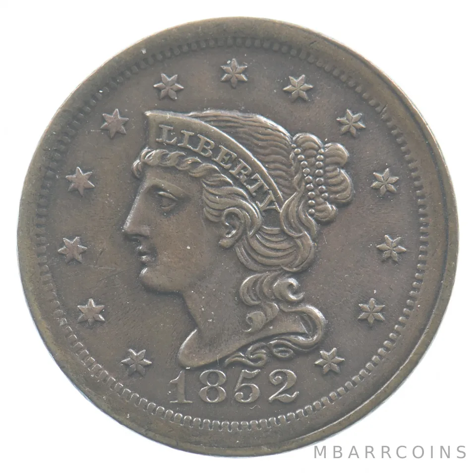 1852 Braided Hair Large Cent *4480