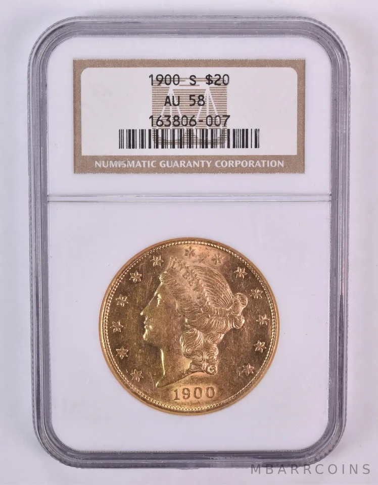 1900-S $20 Liberty Head Gold Double Eagle AU58 NGC *1031