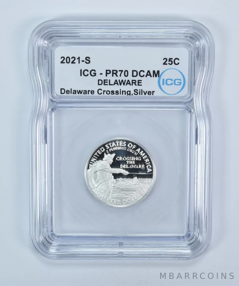 2021-S Washington Quarter ATB Delaware Crossing Silver PR70 DCAM ICG