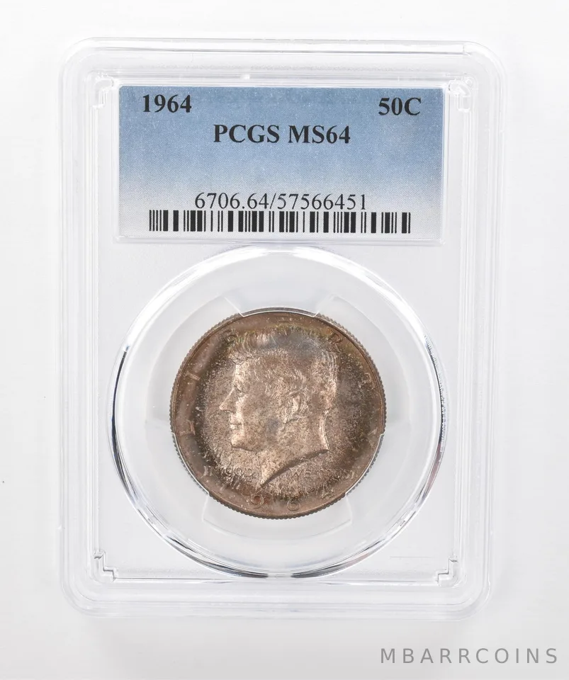 1964 Kennedy Half Dollar MS64 PCGS Beautiful Tone *1371