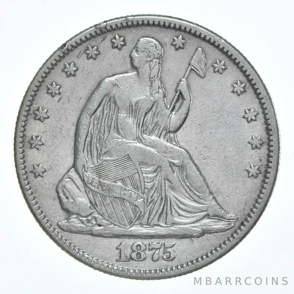 1875 Seated Liberty Half Dollar a6100