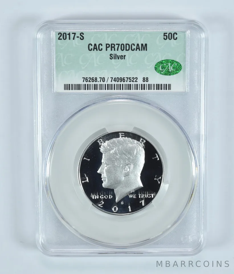 2017-S Kennedy Half Dollar Silver PR70 DCAM CAC CACg