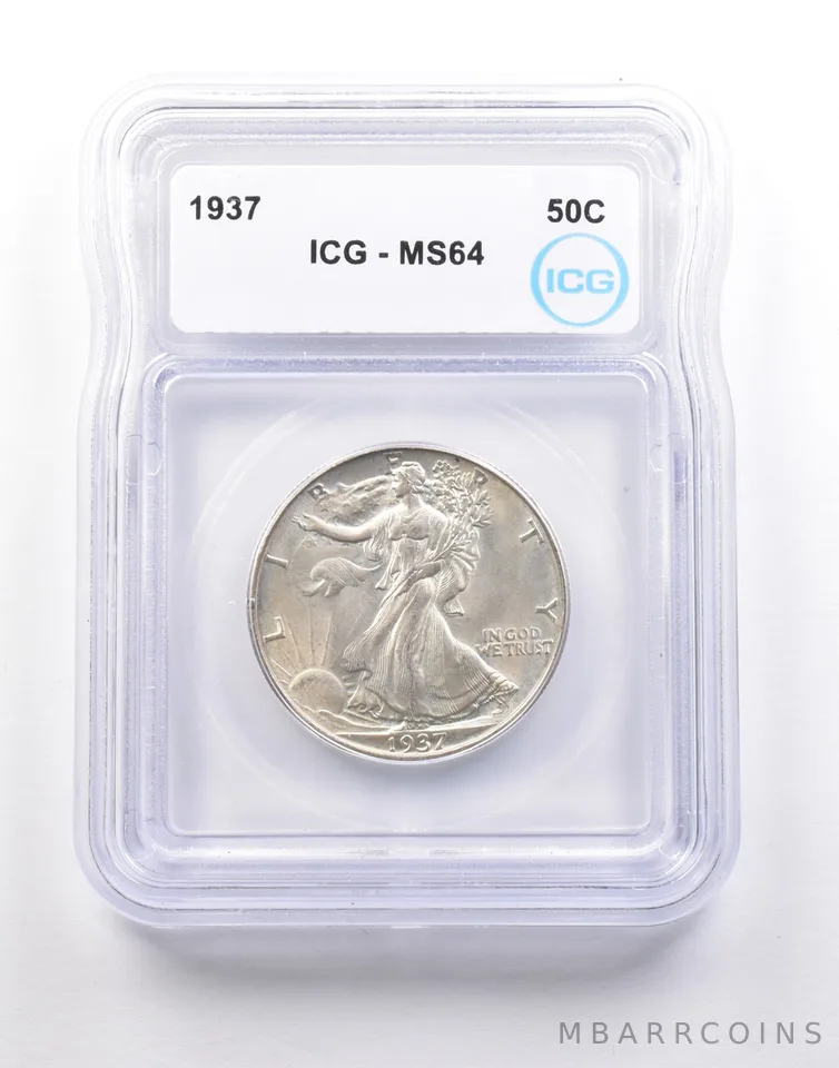 1937 Walking Liberty Half Dollar MS64 ICG a5169