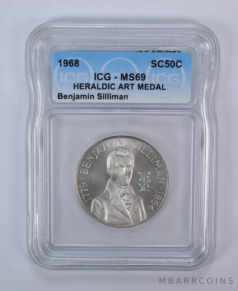 1968 So Called Half Dollar Benjamin Silliman MS69 ICG