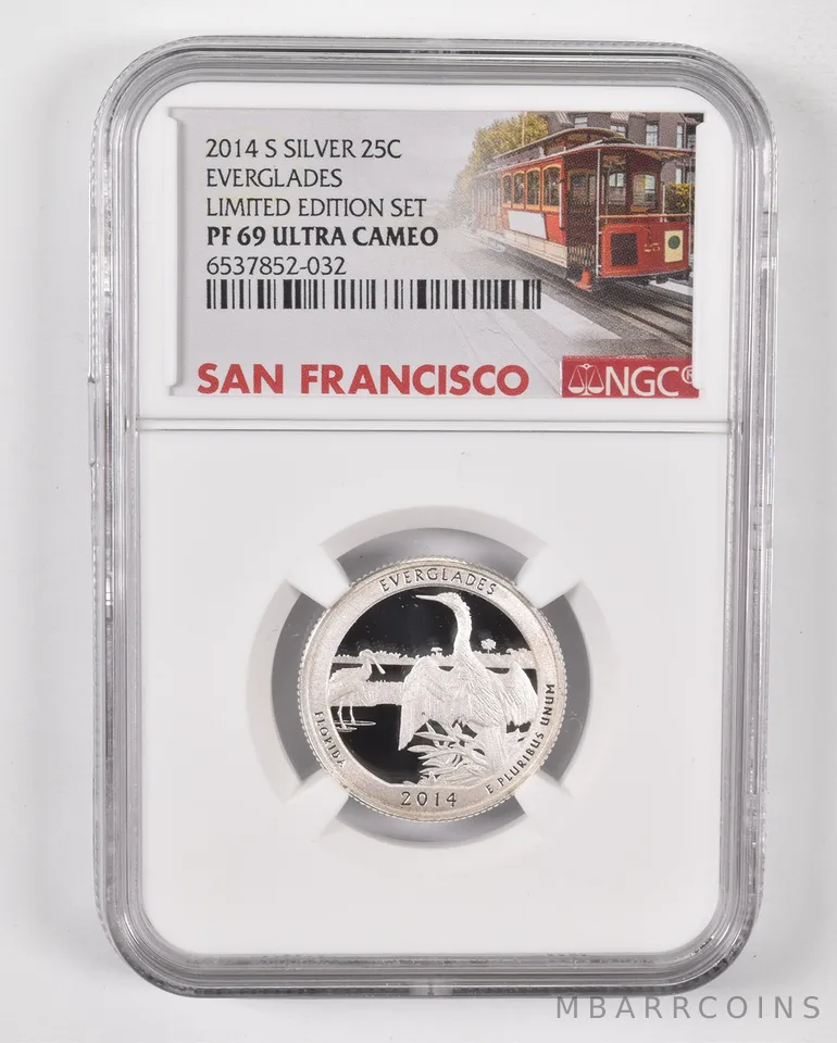 2014-S Silver PF69 UCam Everglades Quarter NGC Limited Edition SF Lbl