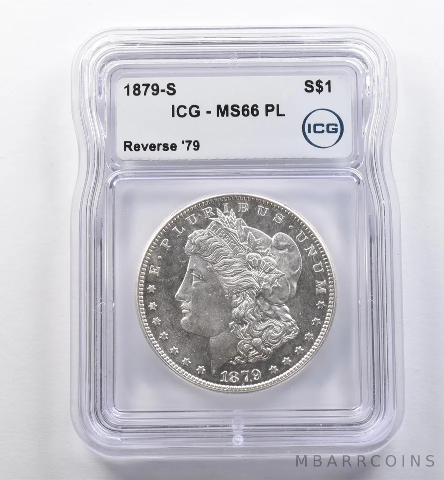 1879-S Morgan Silver Dollar Reverse Of 79 MS66 PL ICG *2205