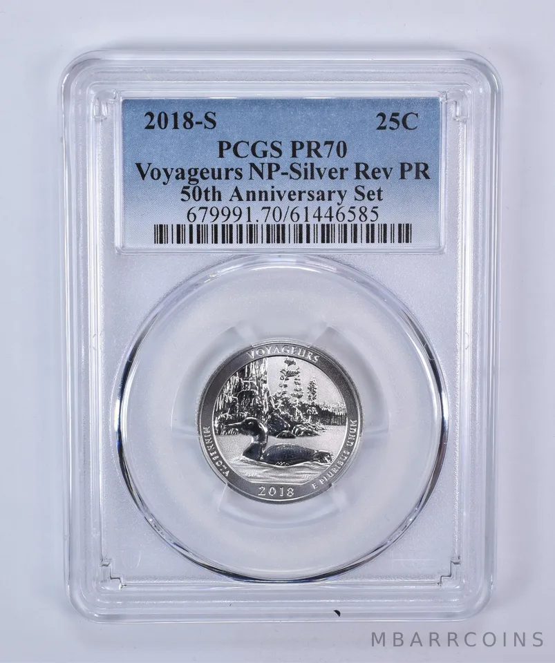 2018-S Quarter ATB Silver Voyageurs 50th Anniversary Set Reverse PR70 PCGS