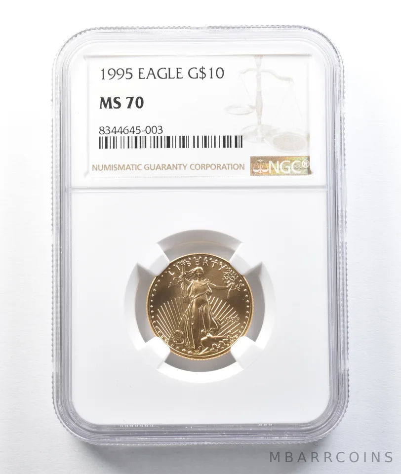1995 $10 American Gold Eagle 1/4 Oz 0.25 Oz Gold MS70 NGC *8769