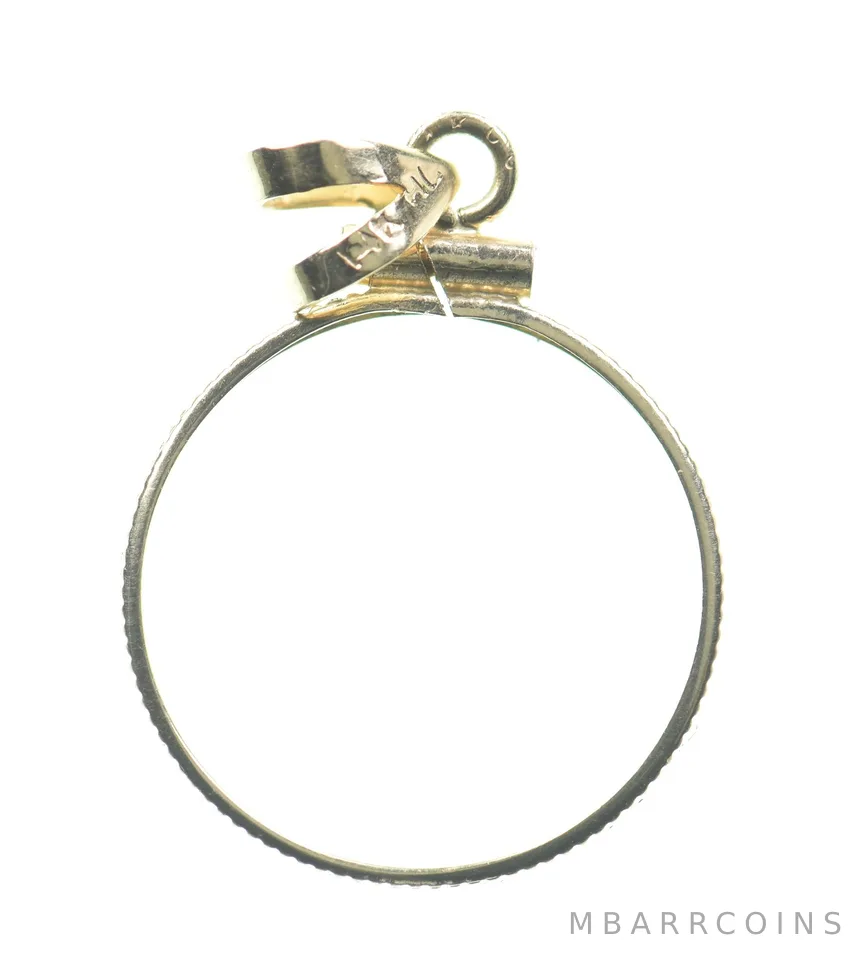 14kt Gold Bezel $2.50 1g US Indian Liberty 18.5mm a0425