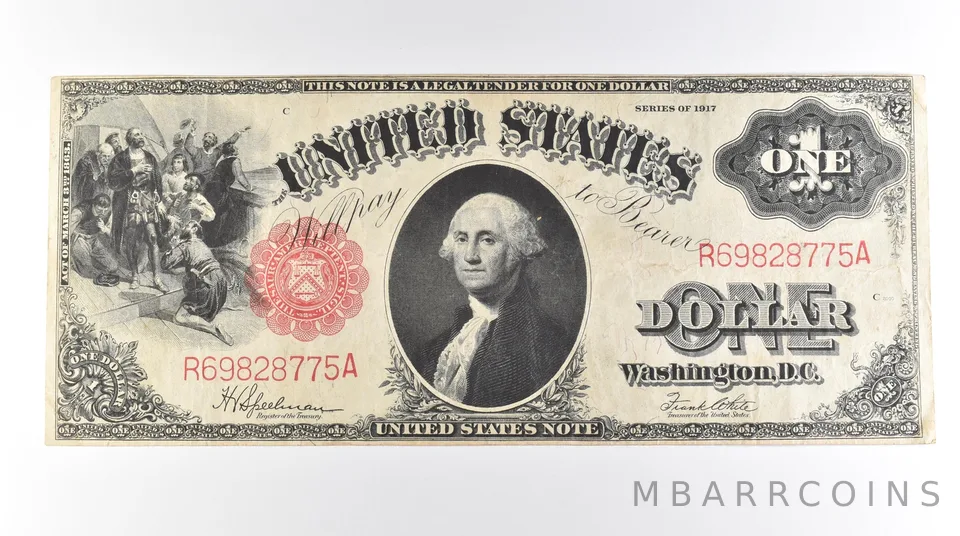 1917 $1 Legal Tender Large Note Red Seal FR#39 *0627