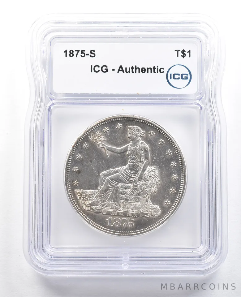 1875-S Seated Liberty Trade Dollar Authentic ICG *4895