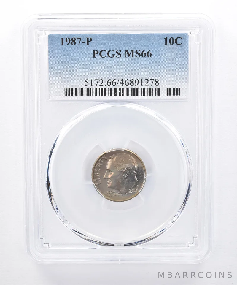 1987-P Roosevelt Dime MS66 PCGS Beautiful Tone *8310
