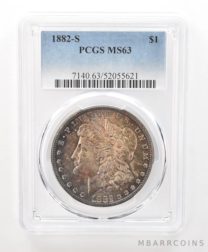 1882-S Morgan Silver Dollar MS63 PCGS Beautiful Tone a6638