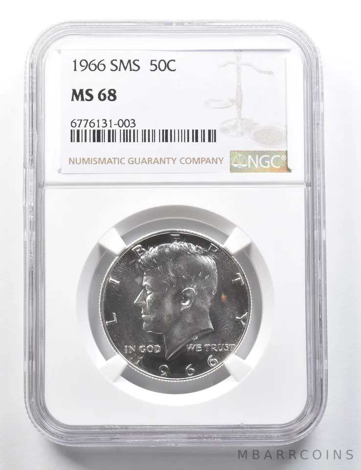 1966 SMS Kennedy Half Dollar MS68 NGC *8761
