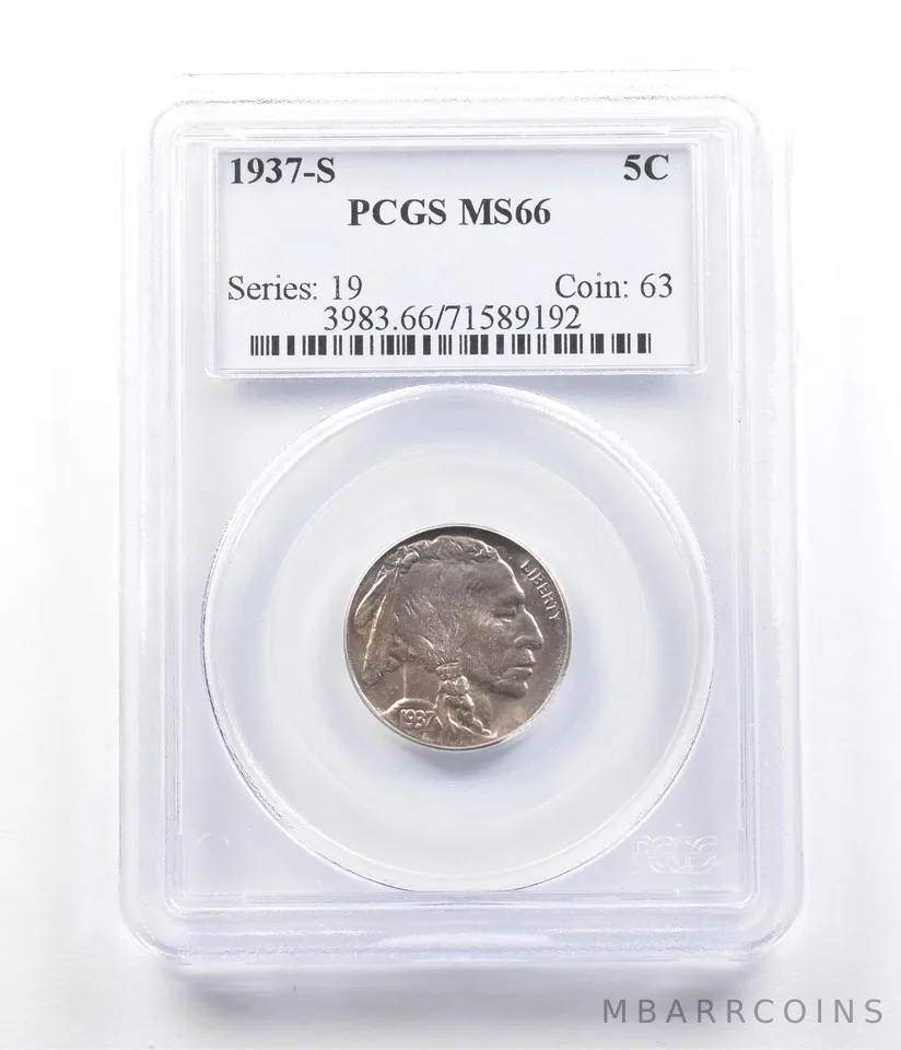 1937-S Indian Head Buffalo Nickel MS66 PCGS *6320