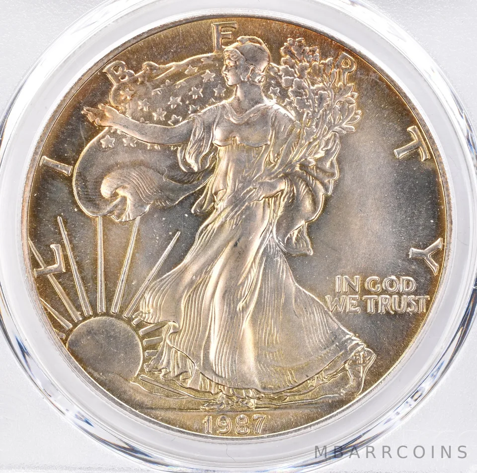 1987 American Silver Eagle MS67 PCGS Beautiful Tone *1354