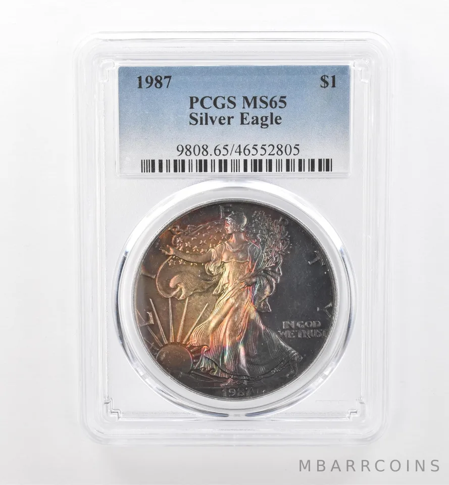 1987 American Silver Eagle MS65 PCGS Beautiful Tone *1764