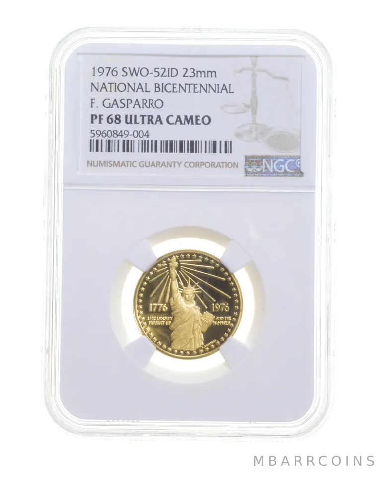 PF68 UCAM 1976 SWO-52ID National Bicentennial - F. Gasparro - 23mm - NGC *4613