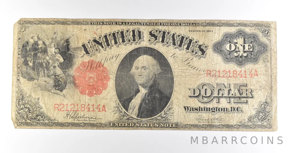 1917 $1 Legal Tender Large Note Red Seal *4533