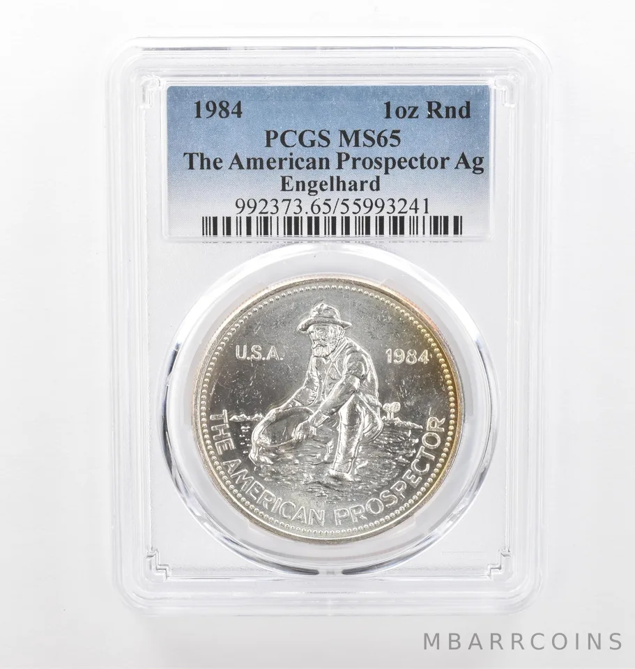 1984 Engelhard Prospector 1 Oz Silver MS65 PCGS Beautiful Tone *2159
