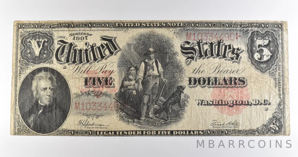 1907 $5 Legal Tender Large Note Red Seal *3539