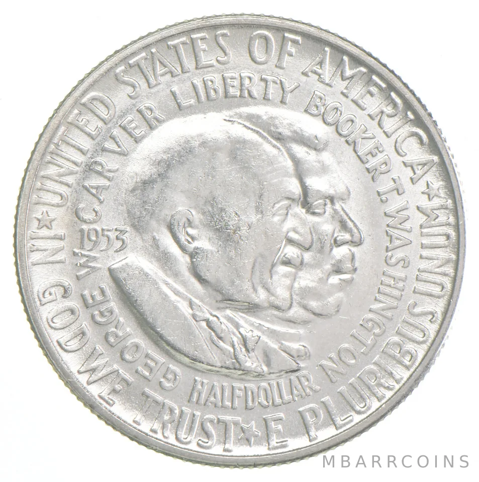 BU 1953-S Carver Washington Freedom Commemorative Silver Half Dollar
