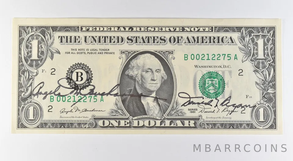 1981 $1 New York NY FRN Green Seal Courtesy Signature *9635