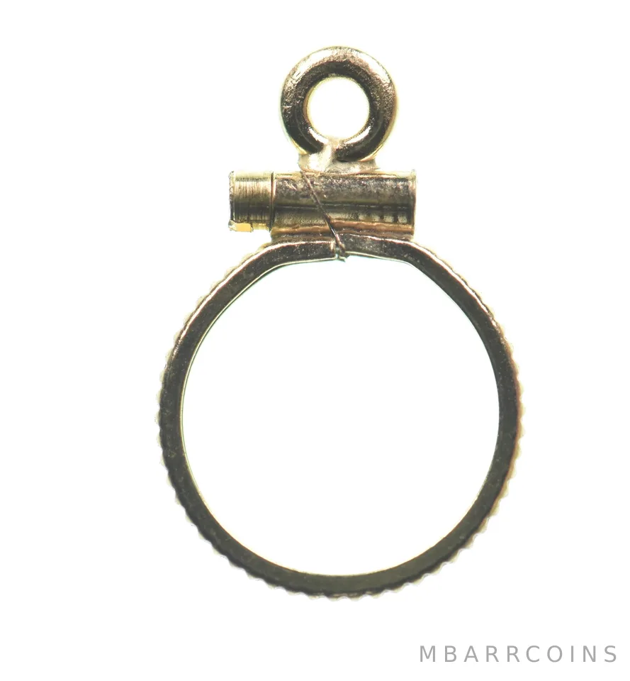 12K 10.3mm Gold Filled Token Coin Bezel Pendant Frame Edge *1412