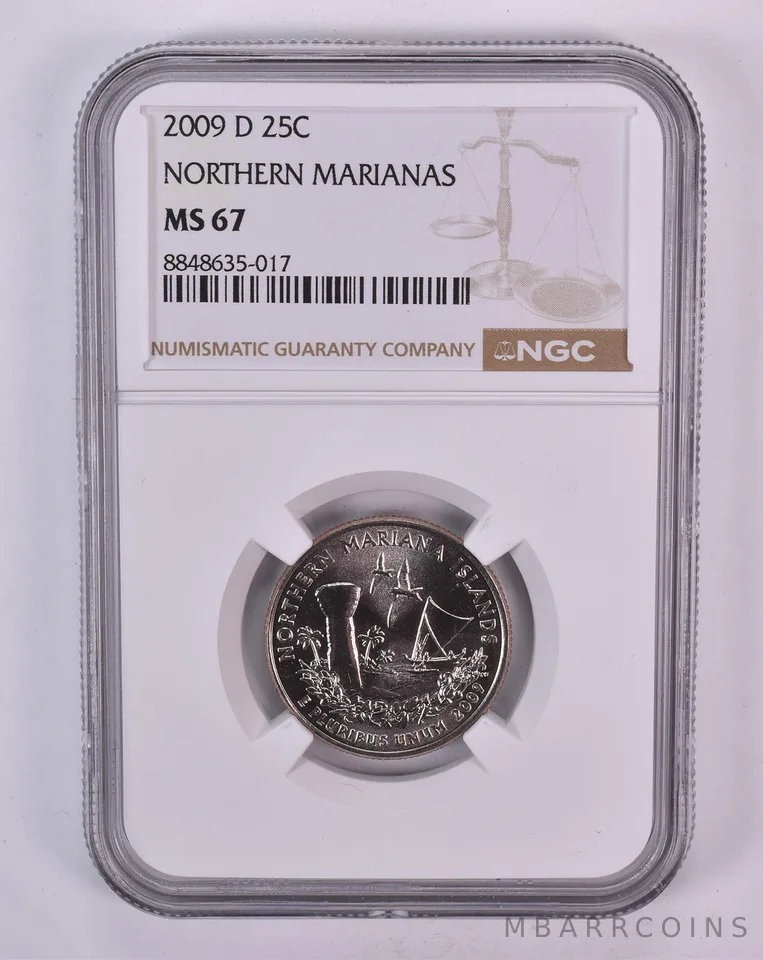 2009-D Washington State Quarter Northern Marianas MS67 NGC Brown Label