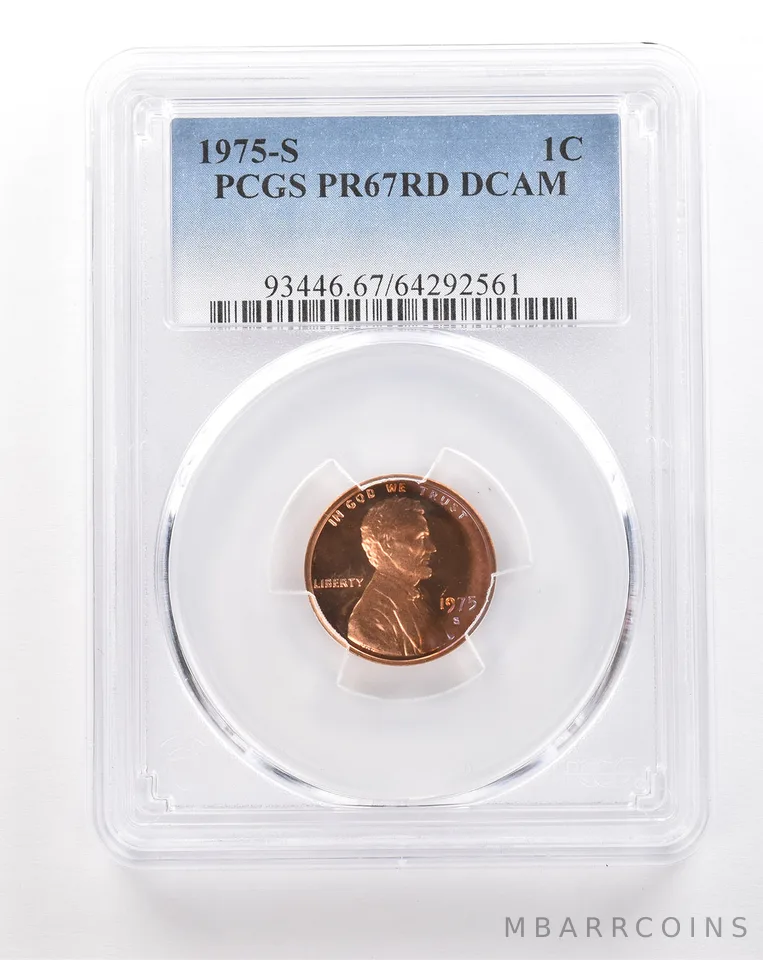 1975-S Lincoln Memorial Cent PR67 RD DCAM PCGS Beautiful Tone *3443