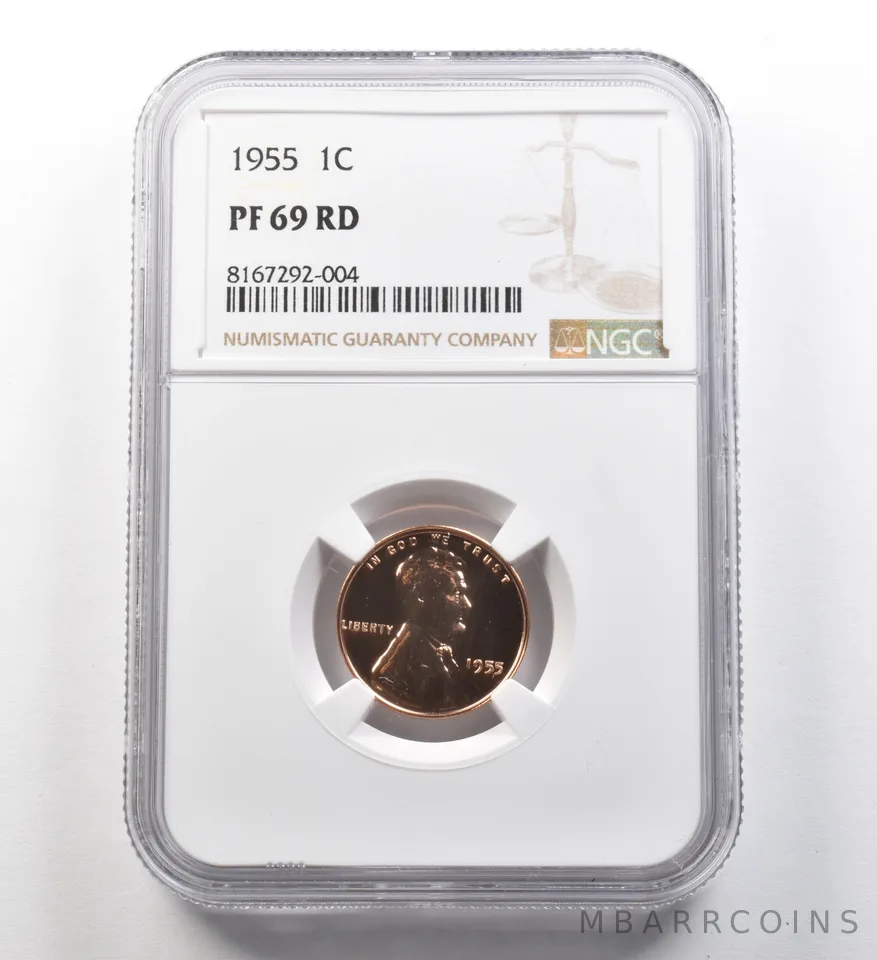 1955 Lincoln Wheat Cent PF69 RD NGC *8134