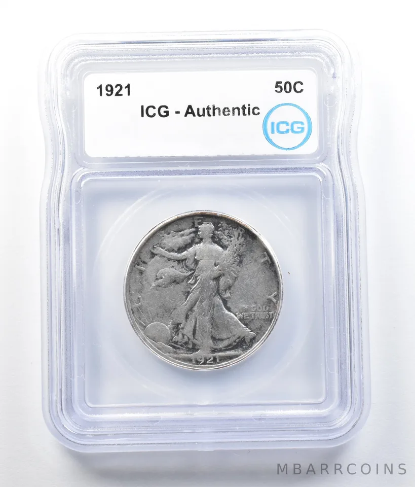 1921 Walking Liberty Half Dollar Authentic ICG *7852