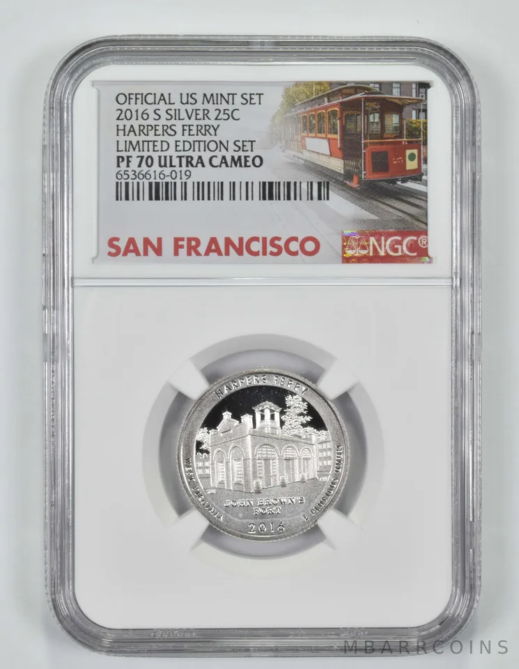 2016-S PF70 Silver Harpers Ferry Quarter NGC Limited Edition