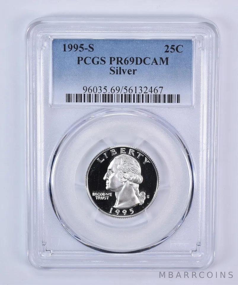 1995-S Washington Quarter Silver PR69 DCAM PCGS Blue Label
