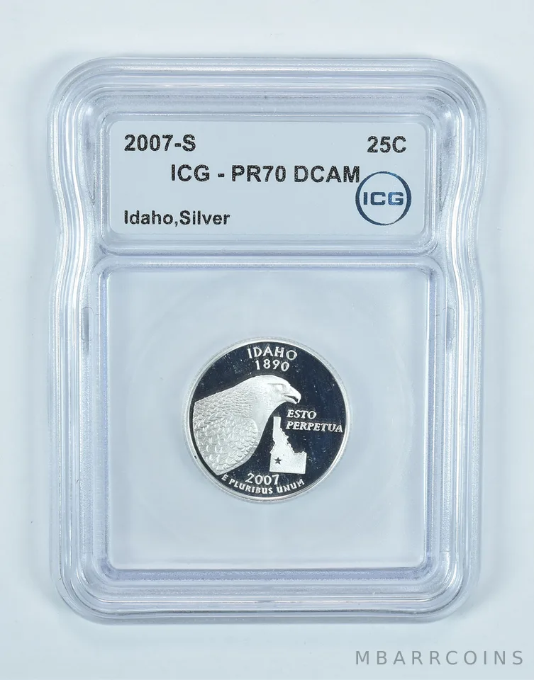 2007-S Washington State Quarter Idaho Silver PR70 DCAM ICG